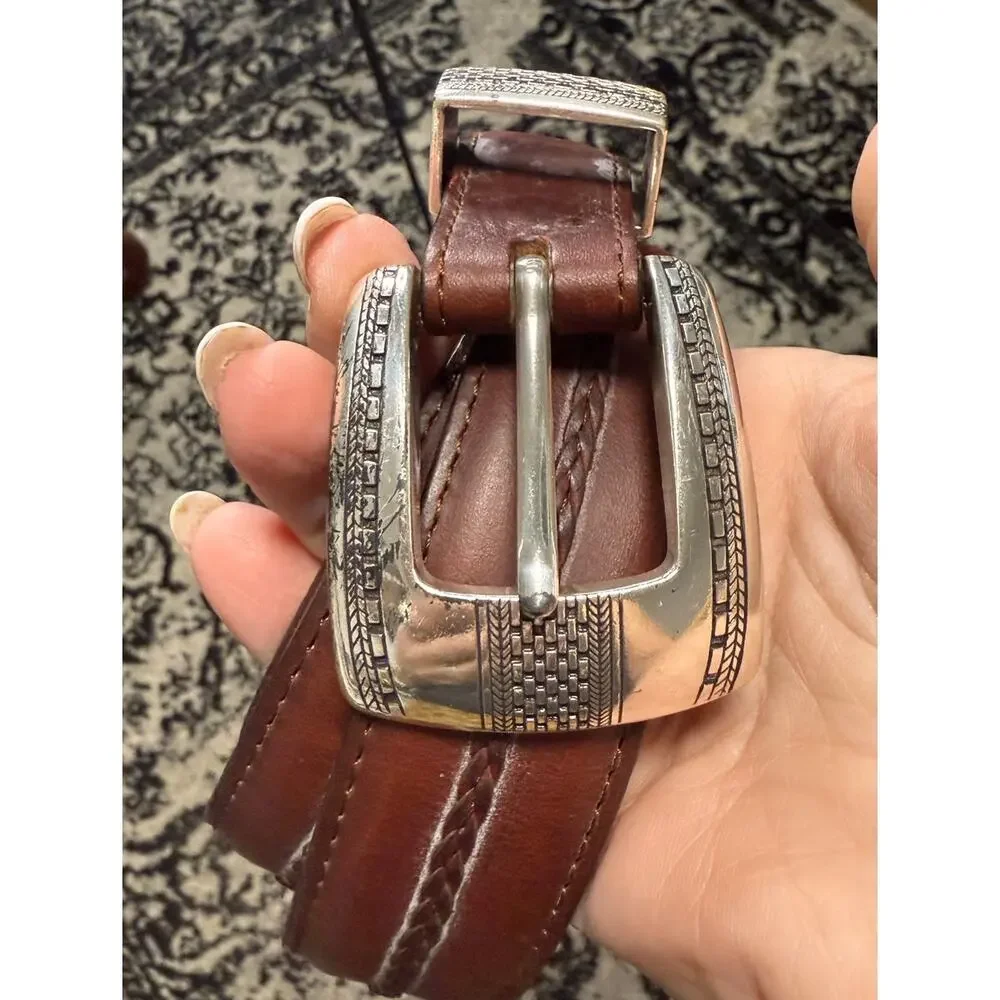 Onyx by Brighton Leather Belt 1993 Size 42